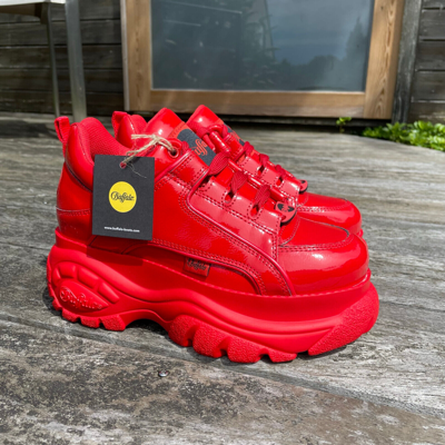 BUFFALO BUFFALO 1339-14 2.0 VEGAN PATENT LACK RED ROT - NEU - GRÖSSEN 36 UND 37