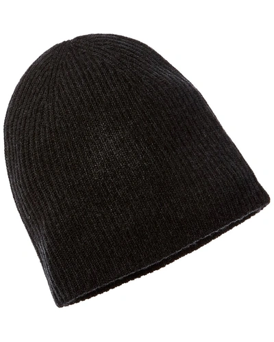 AMICALE CASHMERE RIB KNIT DOUBLE LAYER CASHMERE HAT