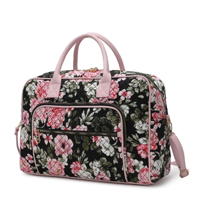MKF COLLECTION BY MIA K JAYLA QUILTED COTTON BOTANICAL PATTERN WOMEN'S DUFFLE BAG