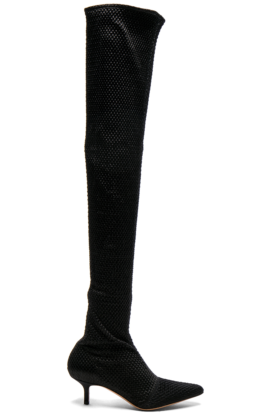 thigh high boots with short heel