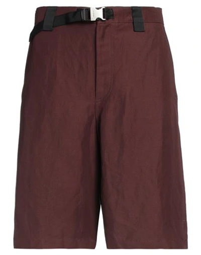 JACQUEMUS JACQUEMUS MAN SHORTS & BERMUDA SHORTS CHOCOLATE BROWN SIZE 32 VISCOSE, LINEN