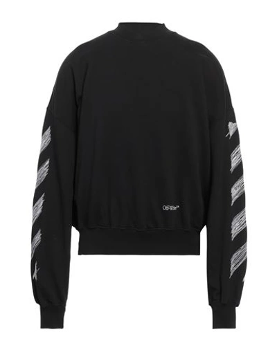 OFF-WHITE OFF-WHITE MAN SWEATSHIRT BLACK SIZE L COTTON, ELASTANE