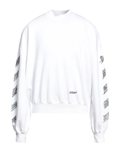 OFF-WHITE OFF-WHITE MAN SWEATSHIRT WHITE SIZE L COTTON, ELASTANE