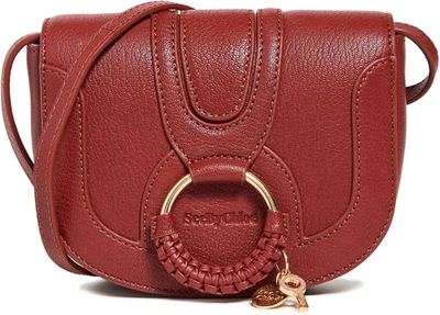 SEE BY CHLOÉ HANA MINI SADDLE BAG IN REDDISH BROWN
