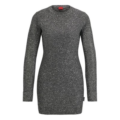 HUGO BOSS SLIM-FIT SWEATER DRESS WITH SEQUIN DETAILS