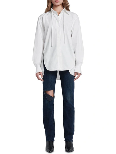 7 FOR ALL MANKIND WOMENS ORGANIC COTTON CLASSIC BUTTON-DOWN TOP