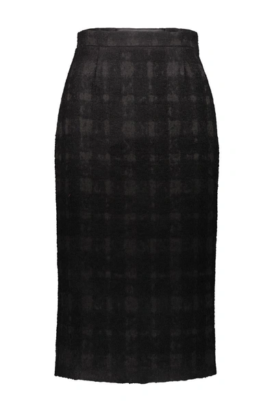 ROCHAS ROCHAS PENCIL SKIRT IN SOLID CHECK BOUCLE CLOTHING