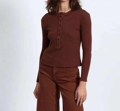 ASKK NY SNAP HENLEY TOP IN CHOCOLATE