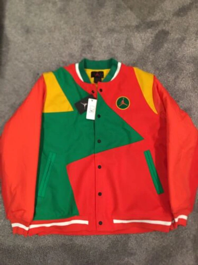 JORDAN NIKE AIR JORDAN DNA SAMPLE VARSITY JACKET RED/GREEN MENS SIZE 2XL CK9350-631