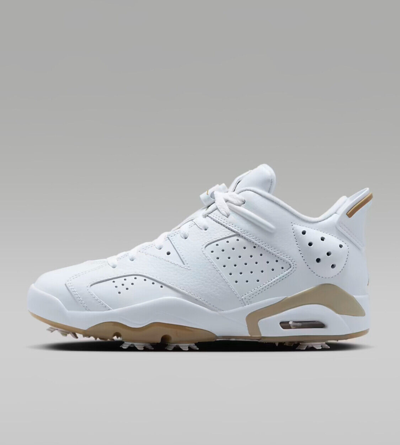 NIKE NIKE AIR JORDAN 6 RETRO GOLF SHOES 'WHITE/KHAKI'