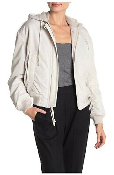 VINCE VINCE SOFT FAUX SHEARLING LINED ZIP BOMBER JACKET, LUCITE, LARGE, MSRP $525