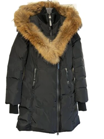 MACKAGE MACKAGE WOMEN COAT. SIZE S. BLACK. NEW. NATURAL FUR.
