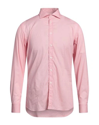 OBERON PEREZ OBERON PEREZ MAN SHIRT PINK SIZE 15 ½ COTTON, ELASTANE