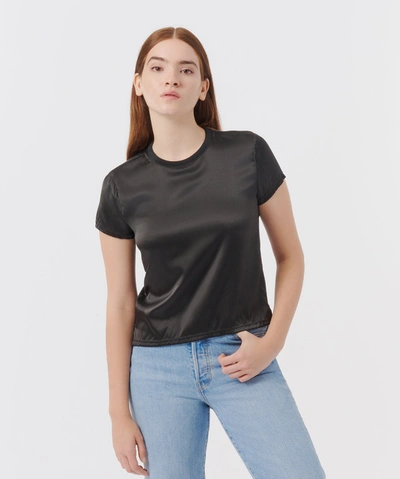 ATM ANTHONY THOMAS MELILLO STRETCH SATIN SHORT SLEEVE TEE