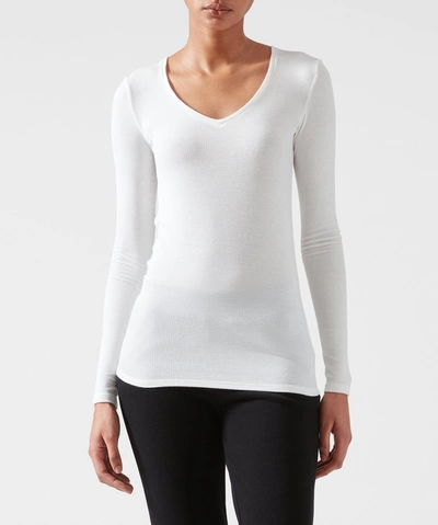 ATM ANTHONY THOMAS MELILLO MODAL RIB LONG SLEEVE V-NECK TEE