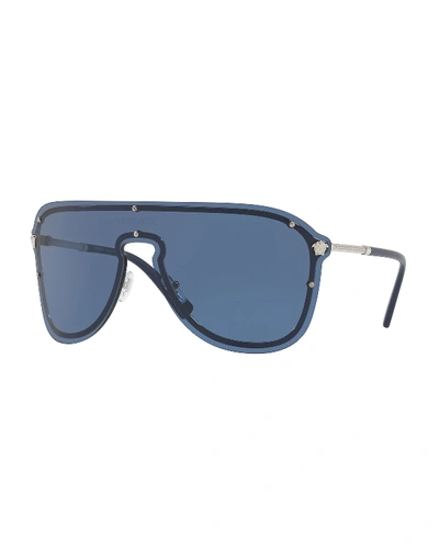 VERSACE GREEK KEY SHIELD SUNGLASSES