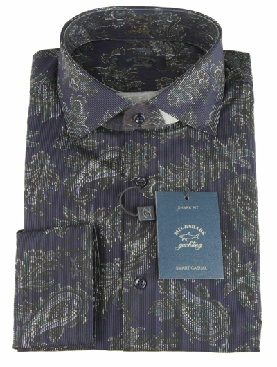 PAUL & SHARK PAUL & SHARK YACHTING MEN'S DRESS SHIRT LONG SLEEVE SIZE 42 16.5" PAISLEY COTTON