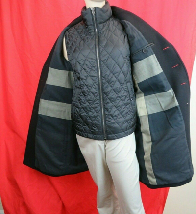 BURBERRY BURBERRY LYNDSON 3-IN-1 BLACK WOOL CASHMERE QUILTED VEST WARMER TRENCH COAT XXL