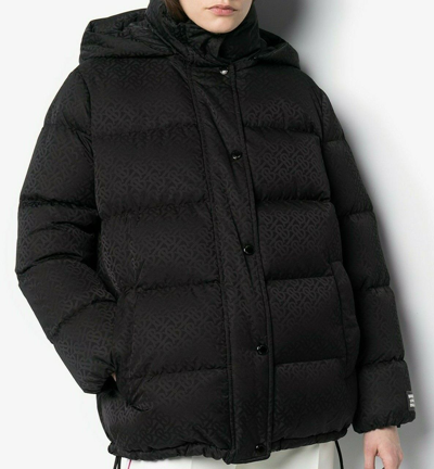 BURBERRY BURBERRY SELLINDGE BLACK TB MONOGRAM LOGO HOODED DOWN PUFFER JACKET L $1790