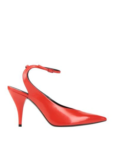 CASADEI CASADEI WOMAN PUMPS TOMATO RED SIZE 5.5 SOFT LEATHER