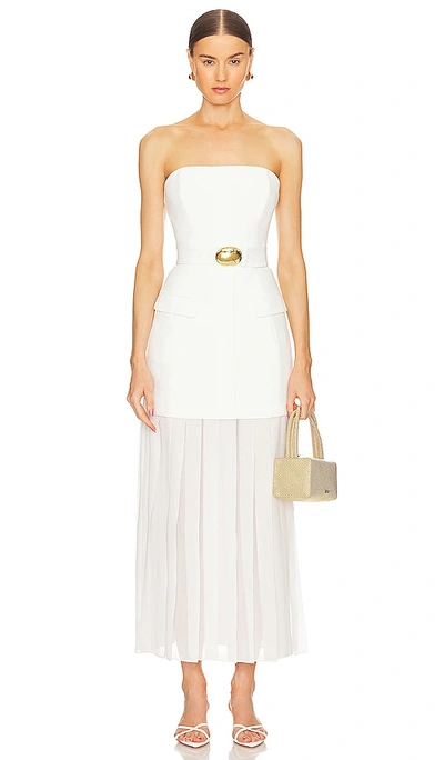 NICHOLAS REAGAN STRAPLESS MINI DRESS WITH PLEATED SKIRT