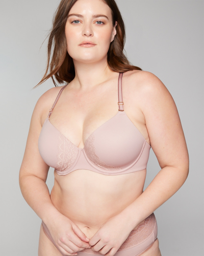 SOMA EMBRACEABLE PERFECT COVERAGE CONVERTIBLE BRA WITH LACE BACK IN BLUSH PINK NUDE SIZE 40DDD | SOMA WOM