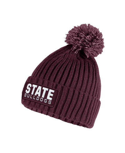 ADIDAS ORIGINALS MEN'S ADIDAS MAROON MISSISSIPPI STATE BULLDOGS MODERN RIBBED CUFFED KNIT HAT WITH POM