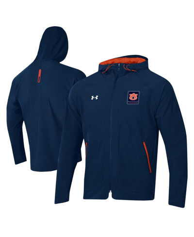 UNDER ARMOUR MEN'S UNDER ARMOUR NAVY AUBURN TIGERS UNSTOPPABLE RAGLAN FULL-ZIP JACKET