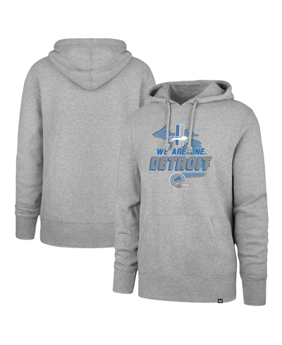 47 BRAND MEN'S '47 BRAND GRAY DETROIT LIONS WE ARE ONE REGIONAL HEADLINE PULLOVER HOODIE