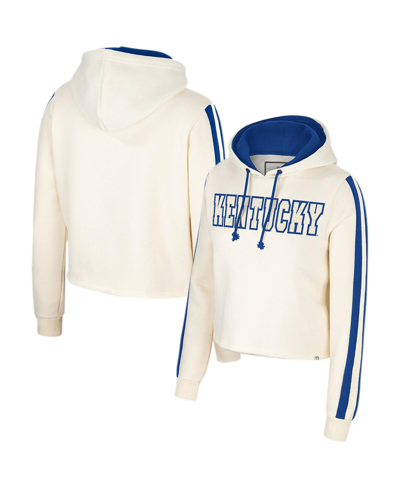 COLOSSEUM WOMEN'S COLOSSEUM CREAM KENTUCKY WILDCATS PERFECT DATE CROPPED PULLOVER HOODIE