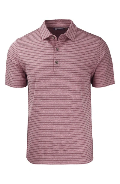CUTTER & BUCK CUTTER & BUCK FORGE HEATHER STRIPE RECYCLED BLEND POLO
