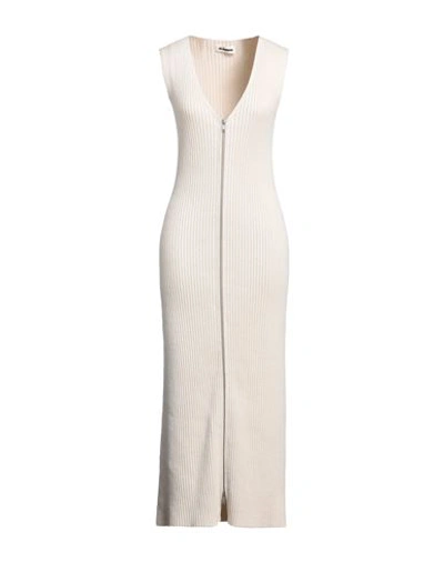 JIL SANDER JIL SANDER WOMAN MAXI DRESS BEIGE SIZE 0 COTTON