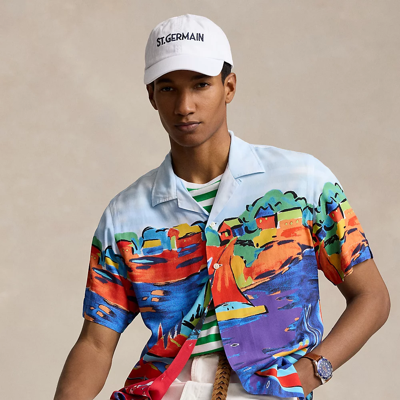 POLO RALPH LAUREN CLASSIC FIT SAILBOAT-PRINT CAMP SHIRT