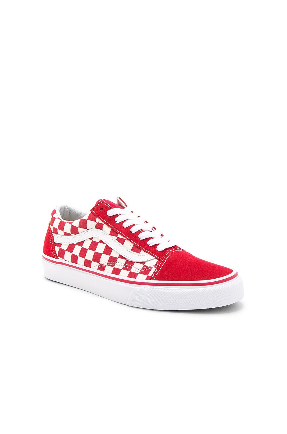 vans old skool red laces