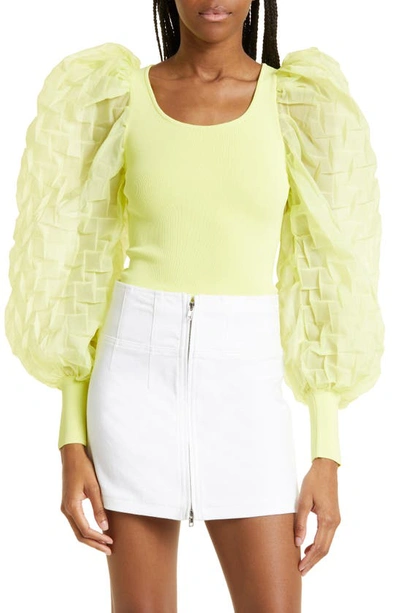 ALICE AND OLIVIA ALICE + OLIVIA ABELLA PLEAT SLEEVE SWEATER