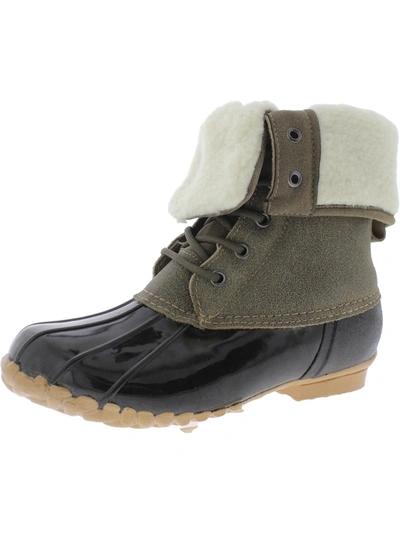 MAINE WOODS ADELE WOMENS LEATHER FAUX FUR WINTER & SNOW BOOTS
