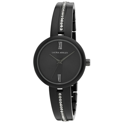 LAURA ASHLEY LAURA ASHLEY WOMENS HALF BANGLE ROMAN NUMERAL CRYSTAL LINK WATCH