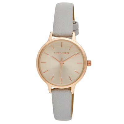 LAURA ASHLEY LAURA ASHLEY WOMENS 30MM CLEAN ROUND VEGAN LEATHER STRAP WATCH (LA2073)