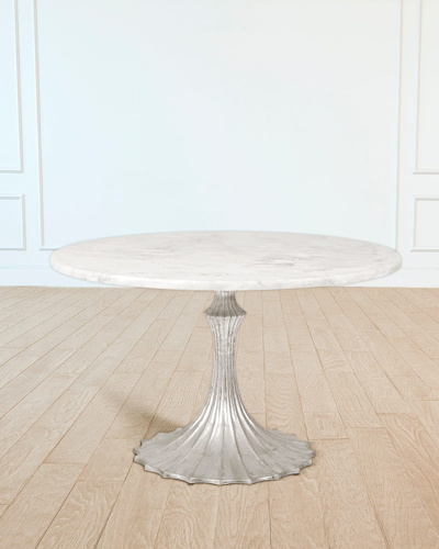 WILLIAM D SCOTT 48" MARBLE TOP DINING TABLE