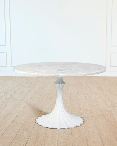 WILLIAM D SCOTT 48" MARBLE TOP DINING TABLE