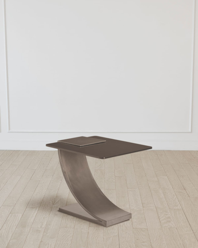 WILLIAM D SCOTT SIDE TABLE WITH SMOKE GLASS TOP