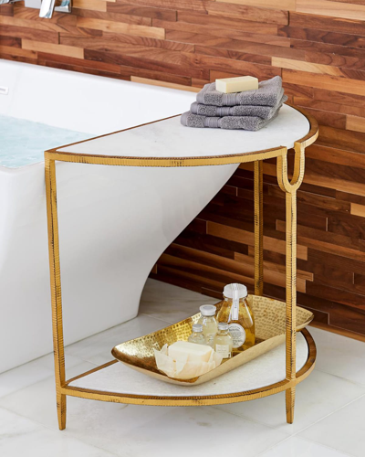 WILLIAM D SCOTT DEMILUNE GOLD SIDE TABLE