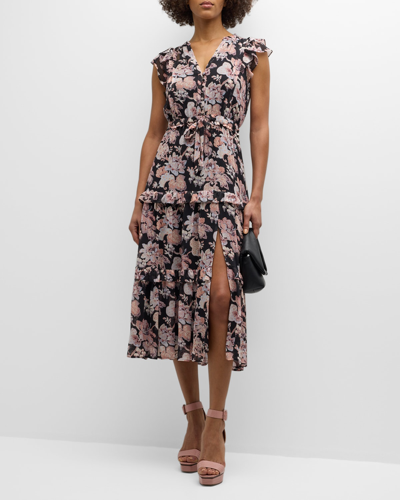 PAIGE ROZLYN FLORAL MIDI DRESS