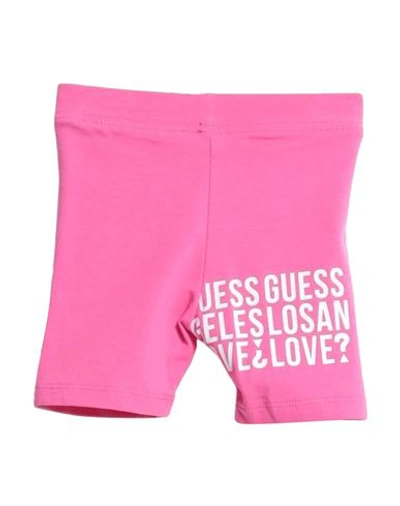 GUESS GUESS NEWBORN GIRL SHORTS & BERMUDA SHORTS FUCHSIA SIZE 3 COTTON, ELASTANE