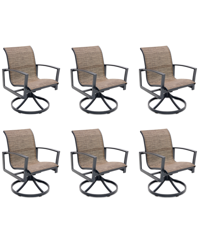 AGIO WYTHBURN MIX AND MATCH SLEEK SLING OUTDOOR SWIVEL CHAIRS, SET OF 6, CREATED FOR MACY'S