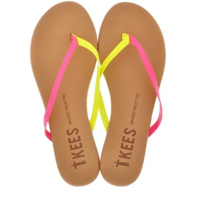 TKEES WOMEN'S MIXED PALETTE SLIPPERS IN PINK CITRUS