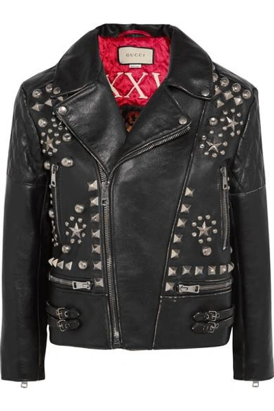 GUCCI STUDDED LEATHER BIKER JACKET