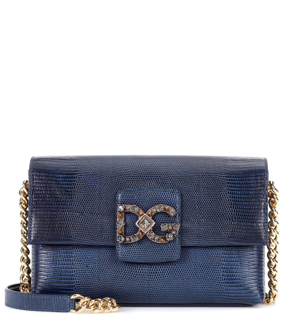 Shop Dolce & Gabbana Dg Millennials Leather Shoulder Bag In Blue