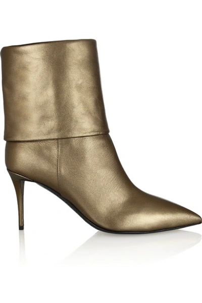 GIUSEPPE ZANOTTI Yvette Metallic Leather Ankle Boots