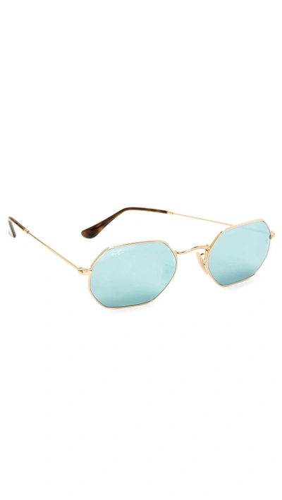RAY BAN OCTAGON FLAT LENS SUNGLASSES